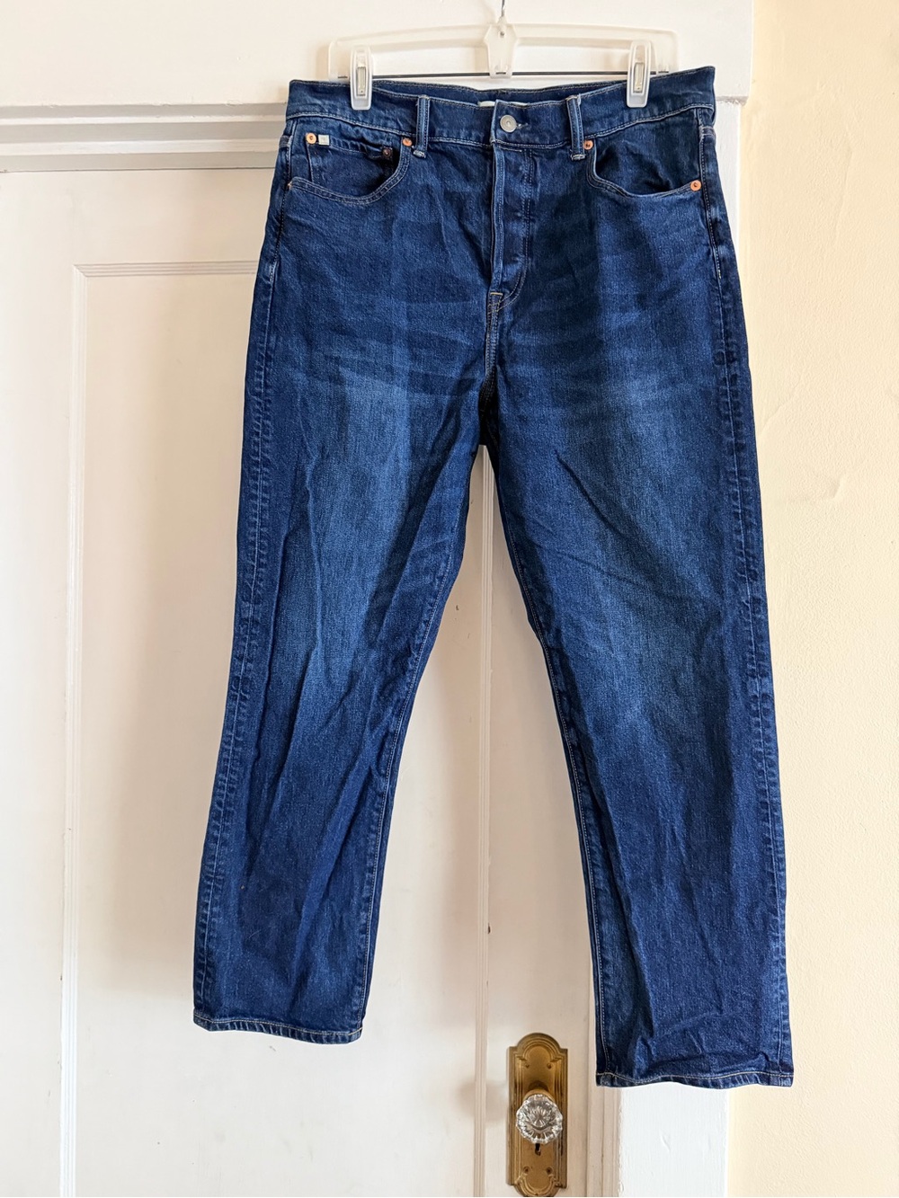 Classic Men's Dark Blue Jeans - Casual Straight Fit
